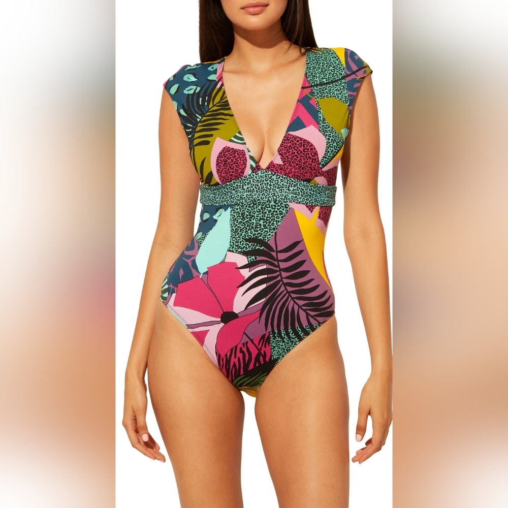 NWT- Bleu by Rod Beattie Tropical One Piece Swim